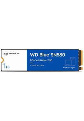Твердотільний накопичувач SSD 1Tb, Western Digital Blue SN580, PCI-E 4.0 x4, M.2 2280, 3D TLC, 4150/4150 МБ/с (WDS100T3B0E)