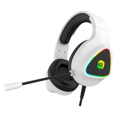 Навушники Canyon GH-6 "Shadder", White, 2x3.5 мм, мікрофон, динаміки 50 мм, RGB підсвічування, 32 Ом, 100 дБ, 2 м (CND-SGHS6W)