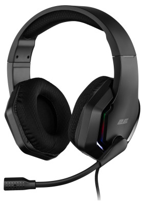 Навушники 2E HG315 7.1 GAMING, Black, USB, мікрофон, динаміки 50 мм, підтримка звука 7.1, RGB підсвічування, 32 Ом, 2 м (2E-HG315BK-7.1)