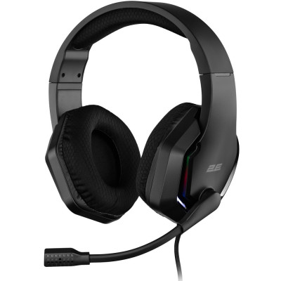 Навушники 2E HG315 7.1 GAMING, Black, USB, мікрофон, динаміки 50 мм, підтримка звука 7.1, RGB підсвічування, 32 Ом, 2 м (2E-HG315BK-7.1)