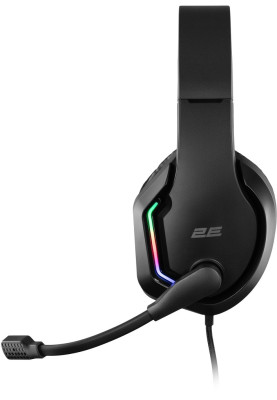 Навушники 2E HG315 7.1 GAMING, Black, USB, мікрофон, динаміки 50 мм, підтримка звука 7.1, RGB підсвічування, 32 Ом, 2 м (2E-HG315BK-7.1)