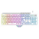 Клавіатура 2E KG315 GAMING, White, USB, RGB підсвічування, тримач смартфона, 1.6 м (2E-KG315UWT)