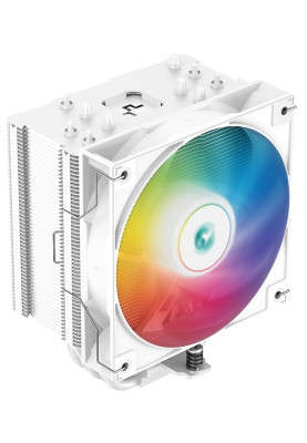 Кулер для процесора Deepcool AG500 ARGB, White, алюміній та мідні теплові трубки, 1x120 мм ARGB, для Intel 1700/1200/115x, AMD AM5/AM4, висота 155 мм (R-AG500-WHANMN-G)