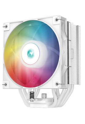 Кулер для процесора Deepcool AG500 ARGB, White, алюміній та мідні теплові трубки, 1x120 мм ARGB, для Intel 1700/1200/115x, AMD AM5/AM4, висота 155 мм (R-AG500-WHANMN-G)