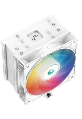 Кулер для процесора Deepcool AG500 ARGB, White, алюміній та мідні теплові трубки, 1x120 мм ARGB, для Intel 1700/1200/115x, AMD AM5/AM4, висота 155 мм (R-AG500-WHANMN-G)