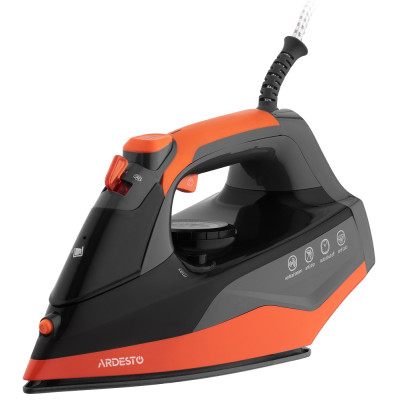 Праска Ardesto IR-C2233-GR, Black/Orange, 2200W, кераміка, паровий удар, резервур 340мл, захист від кальцинації, антикрапля, плавне регулювання потужності пари, автоматичне відключення