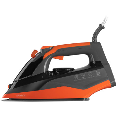 Утюг Ardesto IR-C2233-GR, Black/Orange, 2200W, кераміка, паровий удар, резервур 340мл, захист від кальцинації, антикрапля, плавне регулювання потужності пари, автоматичне відключення