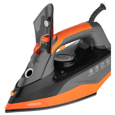 Утюг Ardesto IR-C2233-GR, Black/Orange, 2200W, кераміка, паровий удар, резервур 340мл, захист від кальцинації, антикрапля, плавне регулювання потужності пари, автоматичне відключення