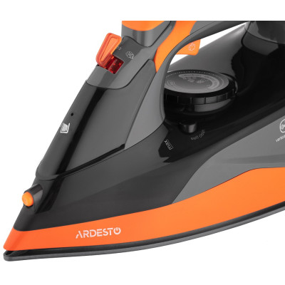 Утюг Ardesto IR-C2233-GR, Black/Orange, 2200W, кераміка, паровий удар, резервур 340мл, захист від кальцинації, антикрапля, плавне регулювання потужності пари, автоматичне відключення