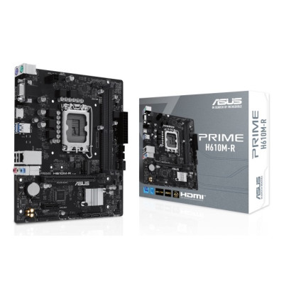 Мат.плата LGA1700, Asus PRIME H610M-R-SI, H610, 2xDDR5, Int.Video(CPU), 4xSATA3, 1xM.2, 1xPCI-E 4.0x16, 1xPCI-E 3.0x1, ALC897, RTL 3xUSB3.2/4xUSB2.0, VGA/HDMI/DP, MicroATX