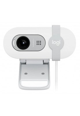 Веб-камера Logitech Brio 100, Off-White, 1920x1080 / 30 fps, фіксований фокус, мікрофон, кут огляду 58°, RightLight 2, USB, 1 м (960-001617)