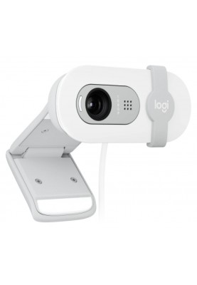 Веб-камера Logitech Brio 100, Off-White, 1920x1080 / 30 fps, фіксований фокус, мікрофон, кут огляду 58°, RightLight 2, USB, 1 м (960-001617)