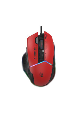 Миша A4Tech W95 Max "Bloody", Sports Red, USB, оптична (сенсор MAX BC3332-A), 100-12 000 cpi, 10 кнопок (8 програмованих), вбудована пам'ять, RGB підсвічування, перемикачі більше 50 млн. натискань, ніжки X'Glide, 1.8 м