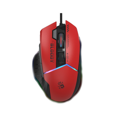 Миша A4Tech W95 Max "Bloody", Sports Red, USB, оптична (сенсор MAX BC3332-A), 100-12 000 cpi, 10 кнопок (8 програмованих), вбудована пам'ять, RGB підсвічування, перемикачі більше 50 млн. натискань, ніжки X'Glide, 1.8 м