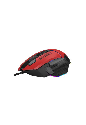 Миша A4Tech W95 Max "Bloody", Sports Red, USB, оптична (сенсор MAX BC3332-A), 100-12 000 cpi, 10 кнопок (8 програмованих), вбудована пам'ять, RGB підсвічування, перемикачі більше 50 млн. натискань, ніжки X'Glide, 1.8 м
