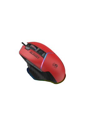 Миша A4Tech W95 Max "Bloody", Sports Red, USB, оптична (сенсор MAX BC3332-A), 100-12 000 cpi, 10 кнопок (8 програмованих), вбудована пам'ять, RGB підсвічування, перемикачі більше 50 млн. натискань, ніжки X'Glide, 1.8 м
