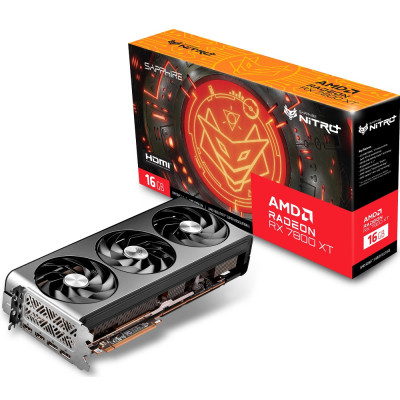 Відеокарта Radeon RX 7800 XT, Sapphire, NITRO+, 16Gb GDDR6, 256-bit, 2xHDMI/2xDP, 2565/19500 MHz, 2x8-pin (11330-01-20G)