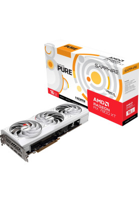 Відеокарта Radeon RX 7800 XT, Sapphire, PURE, 16Gb GDDR6, 256-bit, 2xHDMI/2xDP, 2475/19500 MHz, 2x8-pin (11330-03-20G)