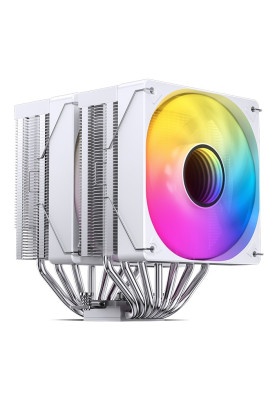 Кулер для процесора Jonsbo CR-3000 ARGB, White, алюміній/мідь, 2x120 мм, PWM, для Intel 115x/1200/1700, AMD AMx/FMx, до 260W TDP, 160 мм