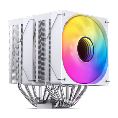 Кулер для процесора Jonsbo CR-3000 ARGB, White, алюміній/мідь, 2x120 мм, PWM, для Intel 115x/1200/1700, AMD AMx/FMx, до 260W TDP, 160 мм