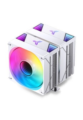 Кулер для процесора Jonsbo CR-3000 ARGB, White, алюміній/мідь, 2x120 мм, PWM, для Intel 115x/1200/1700, AMD AMx/FMx, до 260W TDP, 160 мм
