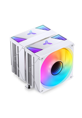 Кулер для процесора Jonsbo CR-3000 ARGB, White, алюміній/мідь, 2x120 мм, PWM, для Intel 115x/1200/1700, AMD AMx/FMx, до 260W TDP, 160 мм