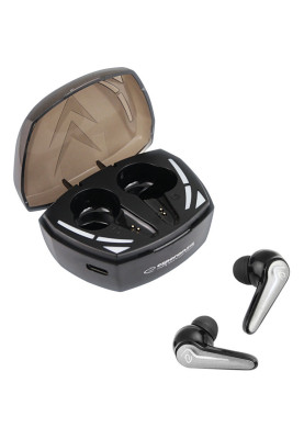 Навушники бездротові Esperanza EH232K, Black, TWS, Bluetooth 5.0, мікрофон, 40 mAh (до 4 годин), зарядний кейс: 300mAh, Type-c