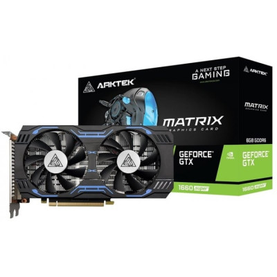 Відеокарта GeForce GTX 1660 SUPER, Arktek, 6Gb GDDR6, 192-bit, DVI/HDMI/DP, 1530/14000 MHz, 8-pin (AKN1660SD6S6GH1)