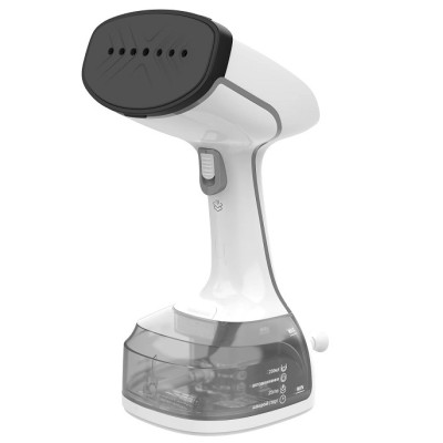 Відпарювач Monte MT-1570W, White/Grey, 2000W, 2 режими работи, паровий удар, постійна пара, об'єм бака для води 230мл, в комплекті насадка-сіточка та насадка-щітка, антикрапля, захист від утворення накипу