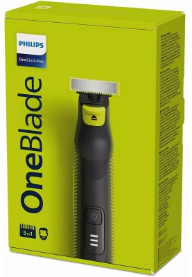 Бритва-Тример-Стайлер Philips OneBlade Pro QP6504/15, Black, тип гоління сухе та вологе, час роботи 90хв, насадка-гребінь 5в1, технологія повторення контурів обличчя