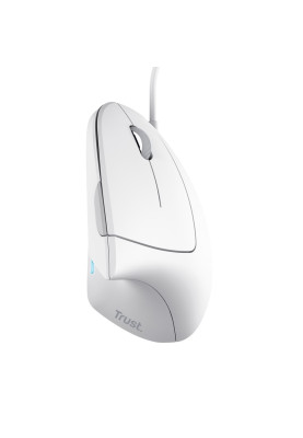 Миша Trust Verto Ergonomic, White, USB, оптична, 1000/1600 dpi, в ергономічному вертикальному виконанні, 6 кнопок, світлодіодне блакитне підсвічування, 1.5 м (25133)