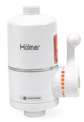 Водонагрівач проточний Holmer HHW-202L, White, 3000W, механічне керування, IPX4, LED дисплей, захист від включення без води, захист від перегріву