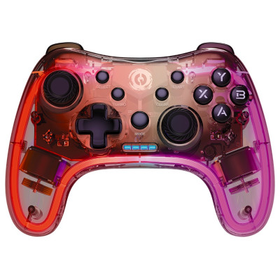 Геймпад Canyon GPW-04 "Brighter", Red/Pink, бездротовий (USB 2.4GHz), для ПК / PS4 / PS3 / Android / Xbox 360, 17 кнопок, подвійна вібрація, RGB підсвічування, 800 mAh (CND-GPW04)