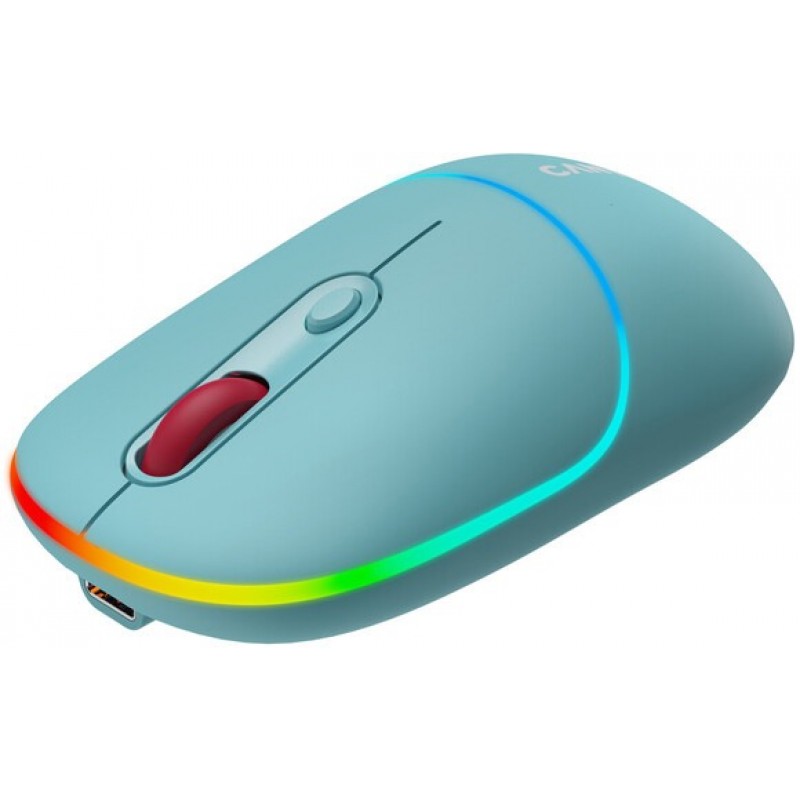 Миша бездротова Canyon MW-22, Dark Cyan, Bluetooth / USB 2.4 GHz, оптична, 800 - 1600 dpi, 6 кнопок, RGB підсвічування, 650 mAh (CNS-CMSW22DC)
