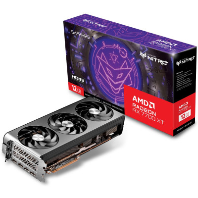 Відеокарта Radeon RX 7700 XT, Sapphire, NITRO+, 12Gb GDDR6, 192-bit, 2xHDMI/2xDP, 2599/18000 MHz, 2x8-pin (11335-02-20G)