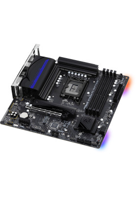 Материнська плата LGA1700, ASRock B760M PG Riptide, B760, 4xDDR5, Int.Video(CPU), 4xSATA3, 2xM.2, 1xPCI-E 4.0 x16, 1xPCI-E 4.0 x1, 1xM.2 (Key E), ALC897, RTL8125BG, 7xUSB3.2/6xUSB2.0, HDMI/DP, CrossFire, MicroATX