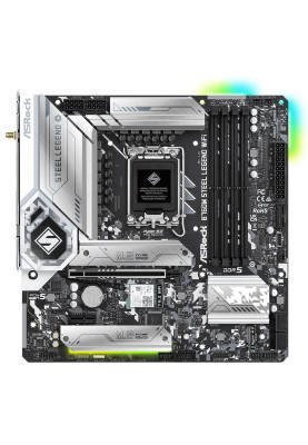 Материнська плата LGA1700, ASRock B760M Steel Legend WiFi, B760, 4xDDR5, Int.Video(CPU), 4xSATA3, 3xM.2, 1xPCI-E 5.0 x16, 1xPCI-E 4.0 x1, ALC897, RTL8125BG, WiFi 6E, Bluetooth 5.3, 9xUSB3.2/6xUSB2.0, HDMI/DP/Type-C, MicroATX