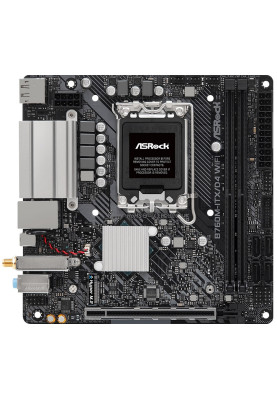 Материнська плата LGA1700, ASRock B760M-ITX/D4 WiFi, B760, 2xDDR4, Int.Video(CPU), 4xSATA3, 1xM.2, 1xPCI-E 4.0 x16, ALC897, RTL8111H, WiFi 6E, Bluetooth 5.3, 5xUSB3.2/6xUSB2.0, HDMI/DP, Mini-ITX