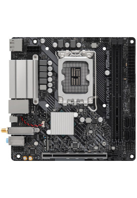 Материнська плата LGA1700, ASRock B760M-ITX/D4 WiFi, B760, 2xDDR4, Int.Video(CPU), 4xSATA3, 1xM.2, 1xPCI-E 4.0 x16, ALC897, RTL8111H, WiFi 6E, Bluetooth 5.3, 5xUSB3.2/6xUSB2.0, HDMI/DP, Mini-ITX