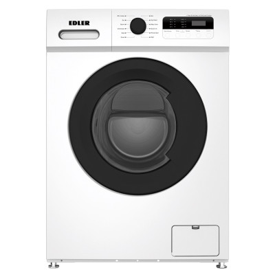 Пральна машина Edler EWF7023, White, 7 кг, фронтальна, 12 програм, 1200 об/хв, чорний люк, дисплей, функція швидке прання, комбіноване керування, барабан «Snowflake», відкладений старт, A+++, 85x59.5x48см