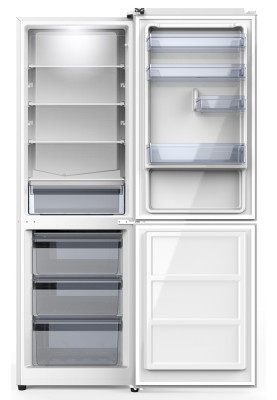 Холодильник Edler ED-405DBW, White, двокамерний, з нижньою мор. камерою,загальний об'єм 287L, корисний об'єм 198L/89L, електронний контроль температури, A+, режим "відпустка", 185x60x60см
