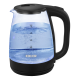 Електрочайник Edler EK5510, Black, 1500W, 1.8л, скло+пластик, дисковий, індикатор рівня води, підсвічування, захист від перегріву, захист від кипіння без води