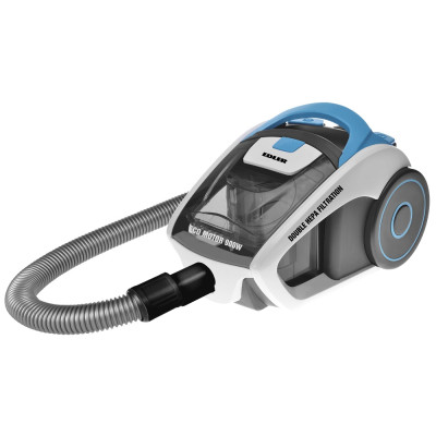 Пилосос Edler ED-1507BO, White/Blue, 900W, контейнер, об'єм пилозбірника 1.2л, циклонна система, турбощітка, універсальна щітка підлога/килим, щілинна, HEPA-фільтр