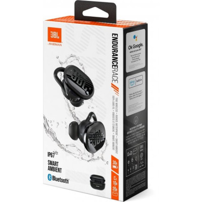 Навушники JBL Endurance Race, Black, Bluetooth, мікрофон, чохол з функцією зарядки, технологія "JBL Deep Bass Sound" (JBLENDURACEBLK)