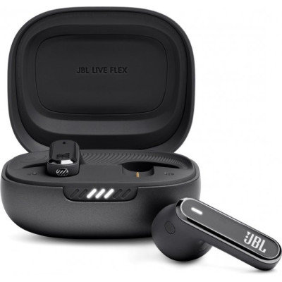 Навушники JBL Live Flex, Black, Bluetooth, мікрофон, чохол з функцією зарядки, технологія "JBL Deep Bass Sound" (JBLLIVEFLEXBLK)