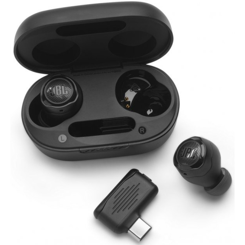Навушники JBL Quantum TWS Air, Black, Bluetooth, мікрофон, чохол з функцією зарядки, технологія "Pure Bass" (JBLQTWSAIRBLK)