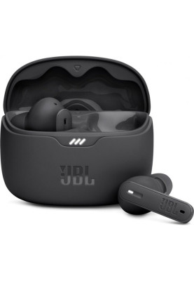 Навушники бездротові JBL Tune Beam, Black, Bluetooth, мікрофон, акумулятор 70 mAh, чохол з функцією зарядки, технологія "JBL Pure Bass Sound" (JBLTBEAMBLK)