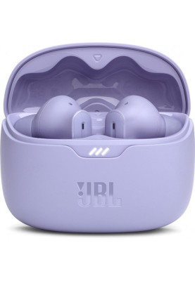Навушники бездротові JBL Tune Beam, Purple, Bluetooth, мікрофон, акумулятор 70 mAh, чохол з функцією зарядки, технологія "JBL Pure Bass Sound" (JBLTBEAMPUR)