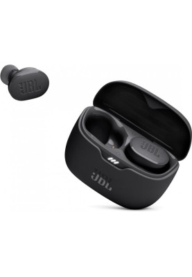 Навушники бездротові JBL Tune Buds, Black, Bluetooth, мікрофон, акумулятор 70 mAh, чохол з функцією зарядки, технологія "JBL Pure Bass Sound" (JBLTBUDSBLK)