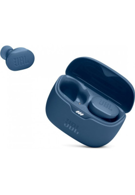Навушники бездротові JBL Tune Buds, Blue, Bluetooth, мікрофон, акумулятор 70 mAh, чохол з функцією зарядки, технологія "JBL Pure Bass Sound" (JBLTBUDSBLU)